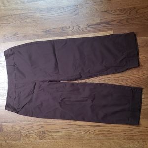 Brown Cuffed Professional Capri Size 8 David Paul